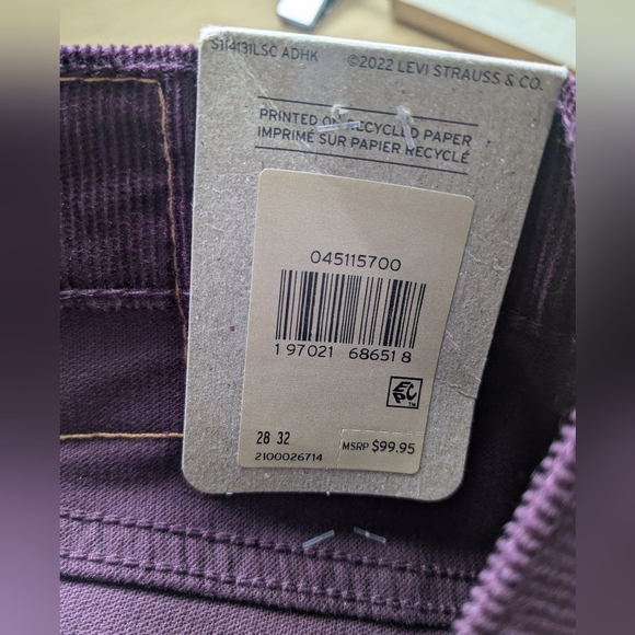 NWT ! Levi's Premium511 Slim Fit Corduroy Men's Jeans size 28x32 - Picture 12 of 16